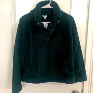 Jcrew forest green fleece with navy details